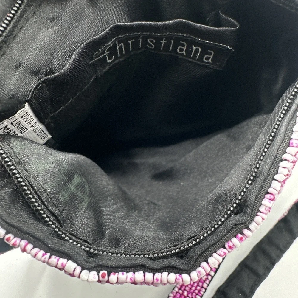 Christiana Beaded Handbag hand made extensive beading Zebra 7x8in